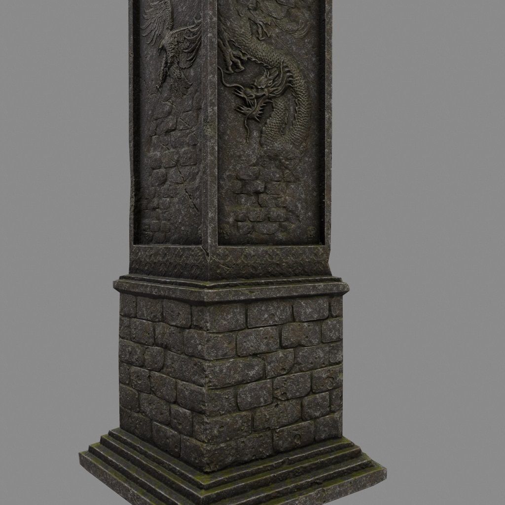 pillar 10 Low-poly 3D model_3