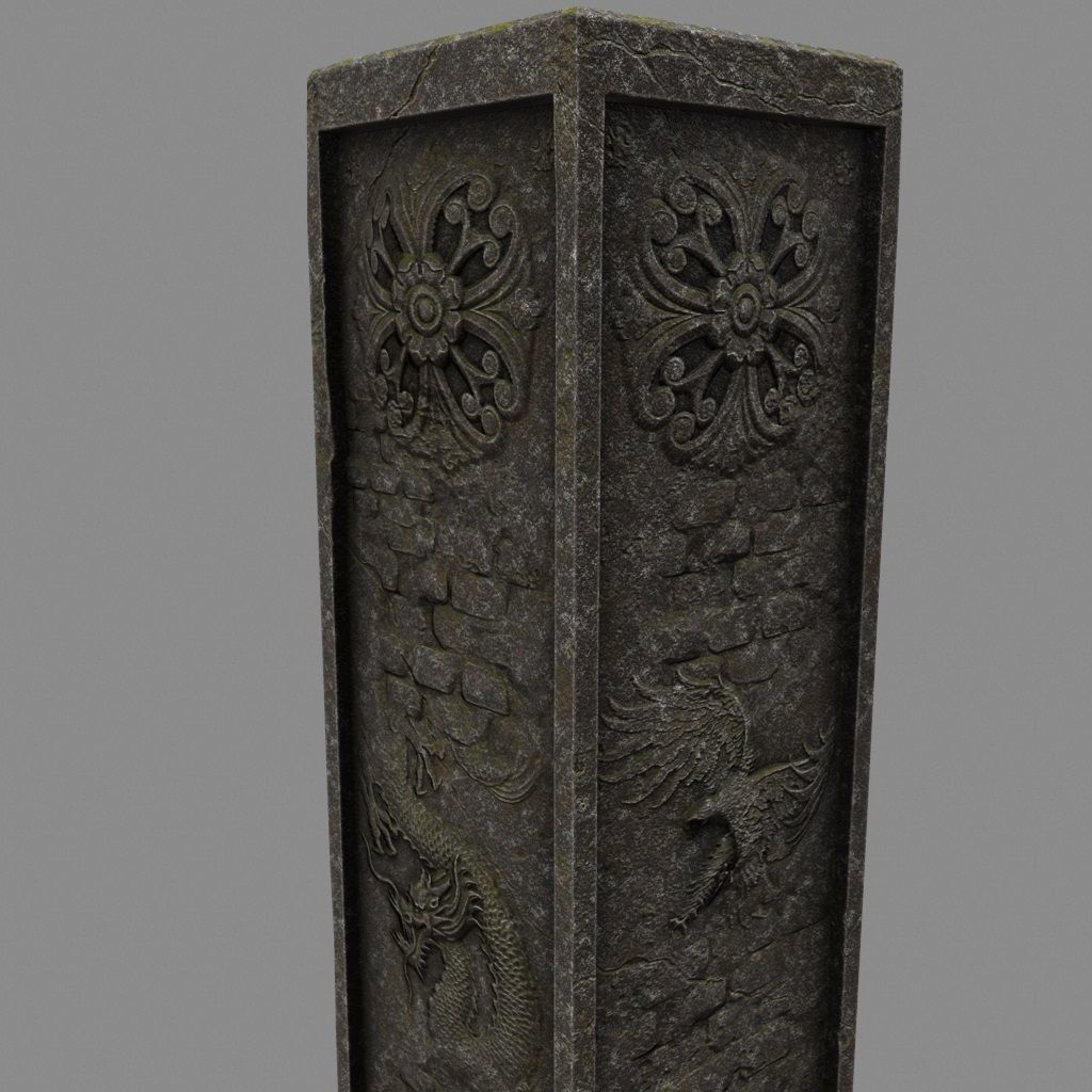 pillar 10 Low-poly 3D model_8