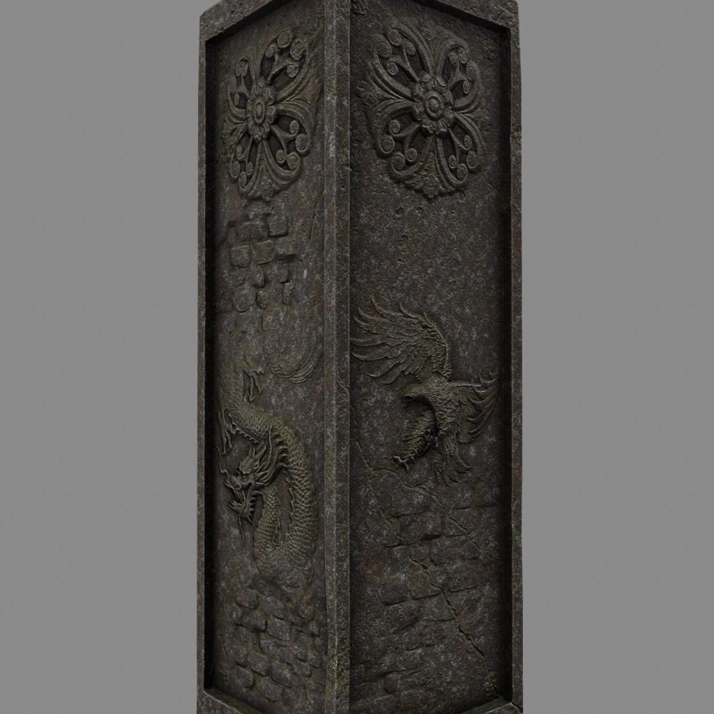 pillar 10 Low-poly 3D model_2