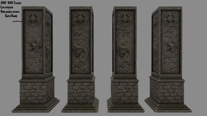 pillar 10 Low-poly 3D model