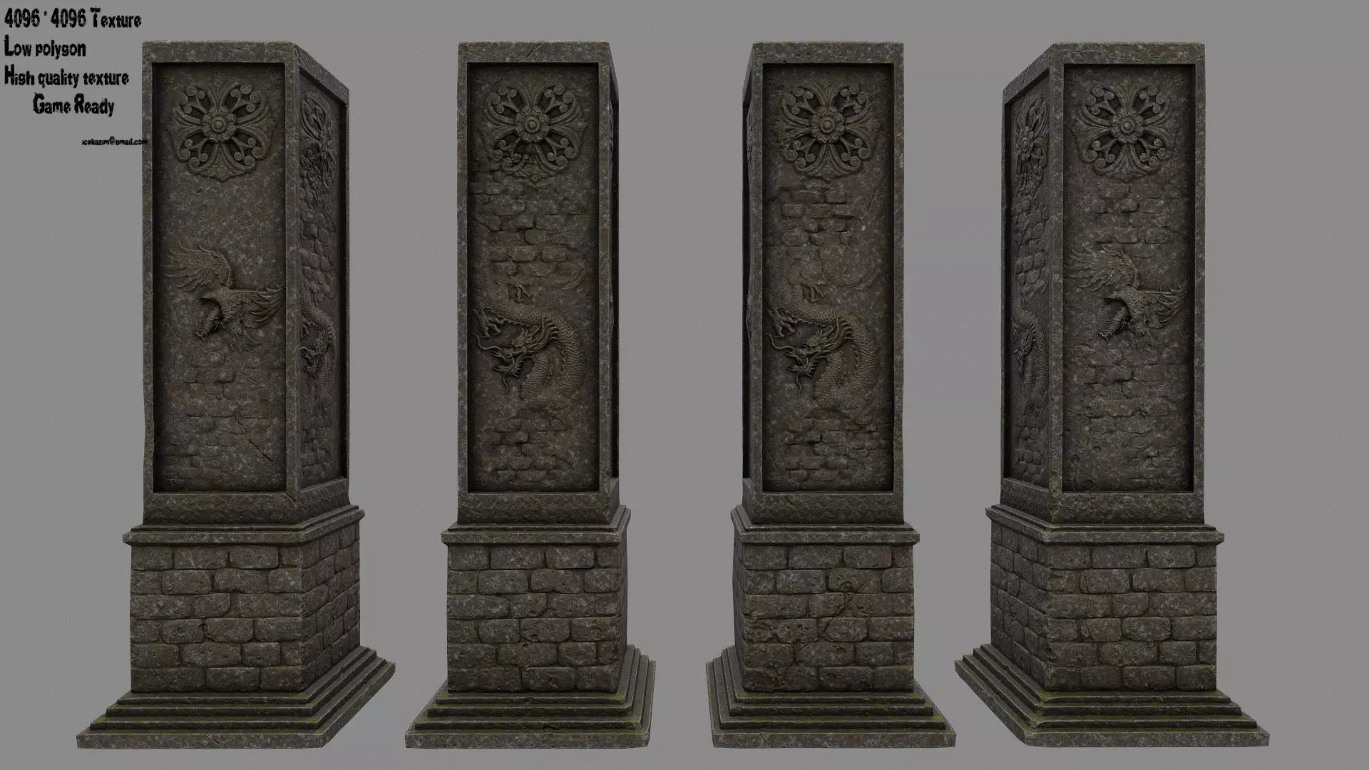 pillar 10 Low-poly 3D model_0