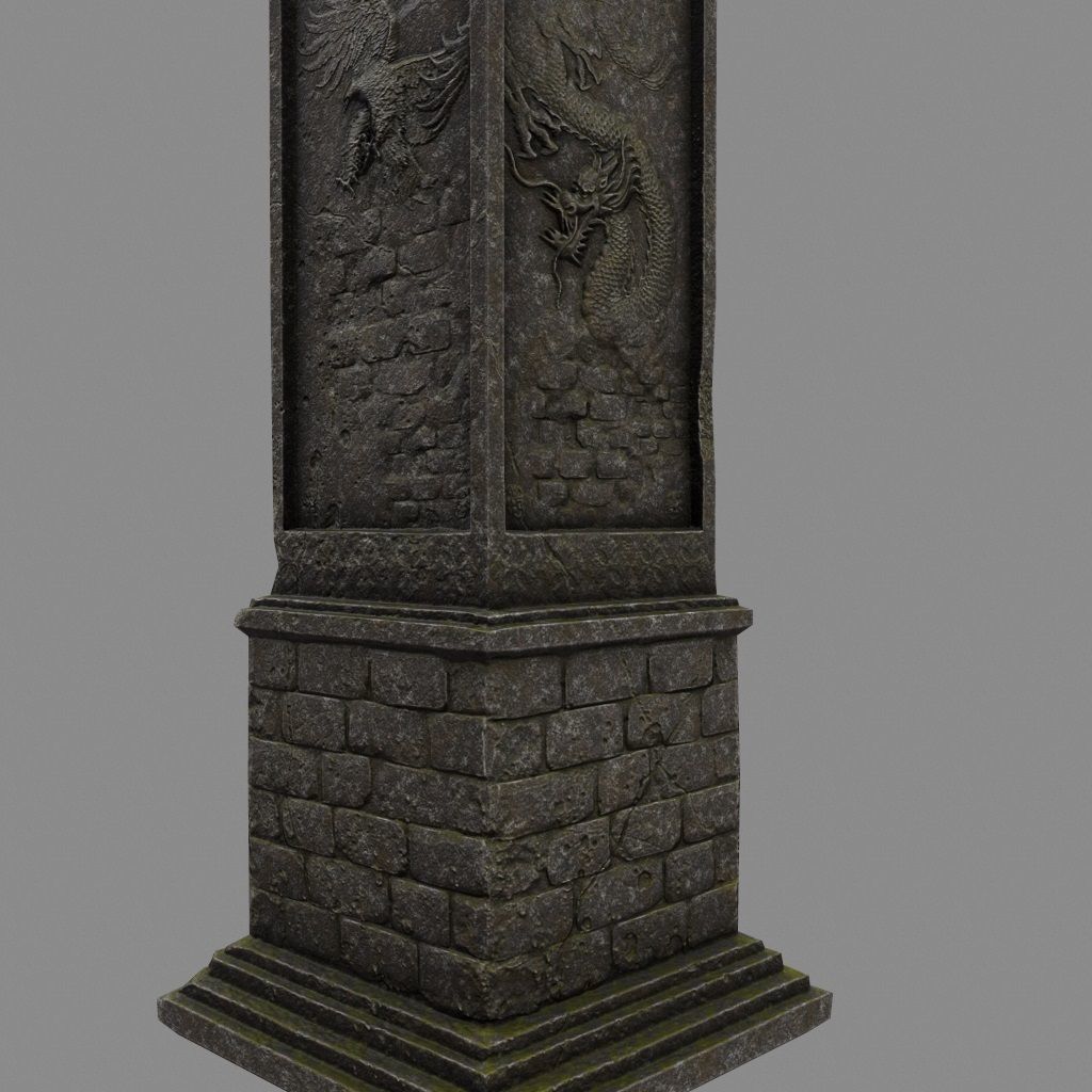 pillar 10 Low-poly 3D model_1