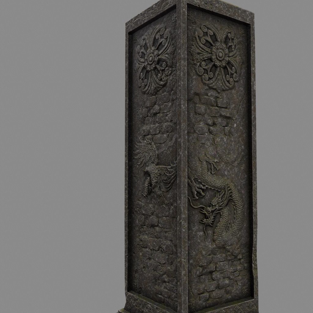 pillar 10 Low-poly 3D model_7