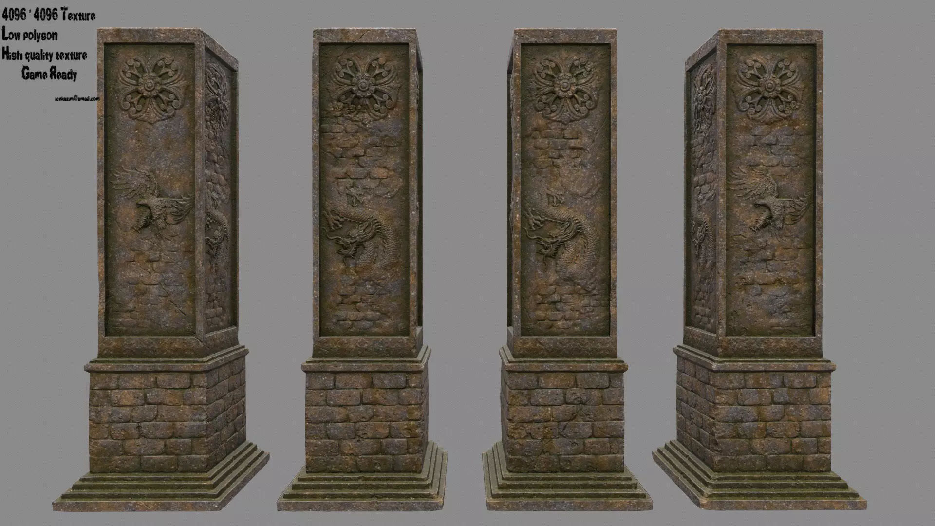 pillar 11 Low-poly 3D model