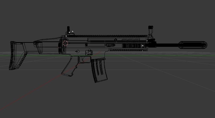 SCAR-L tan rifle 3D model_2