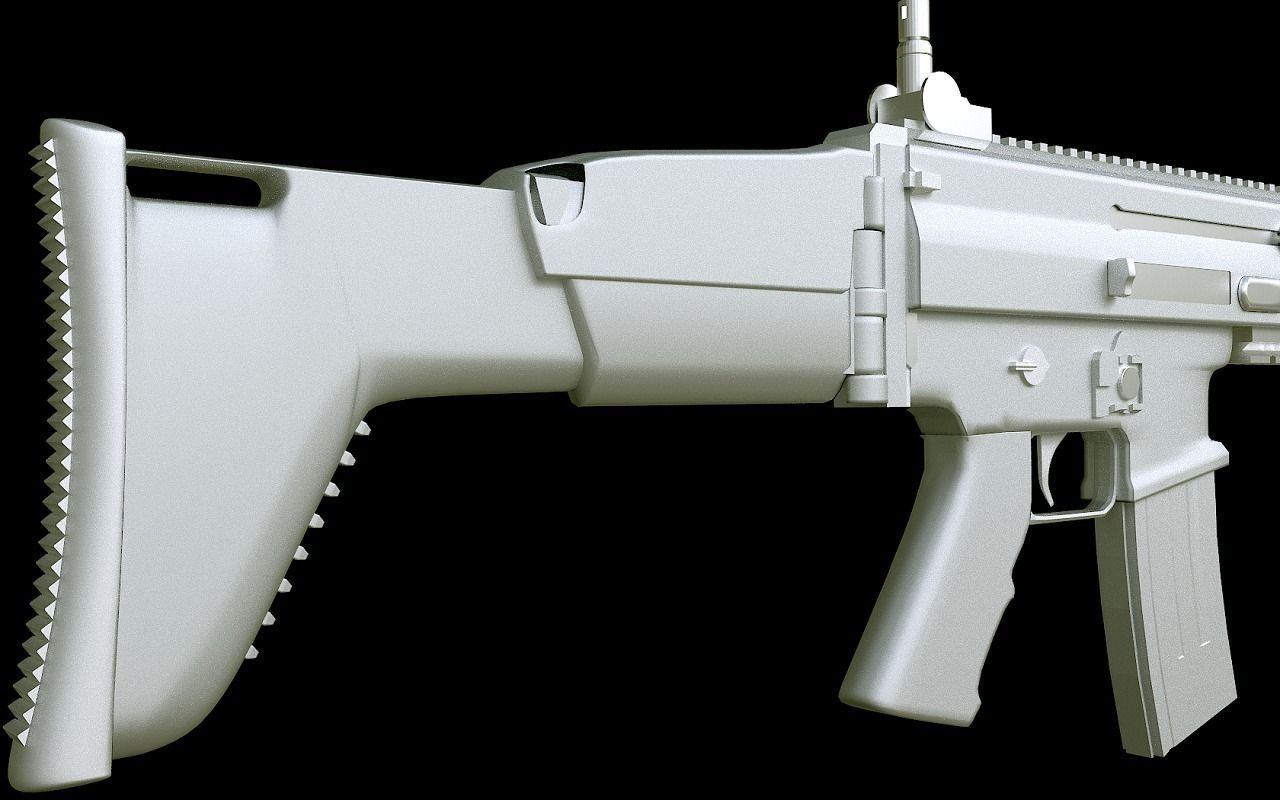SCAR-L tan rifle 3D model_1