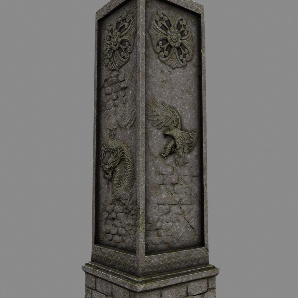 pillar 11 Low-poly 3D model_8