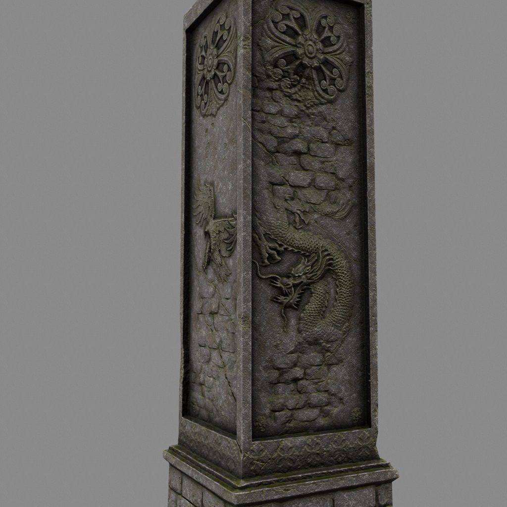 pillar 11 Low-poly 3D model_4