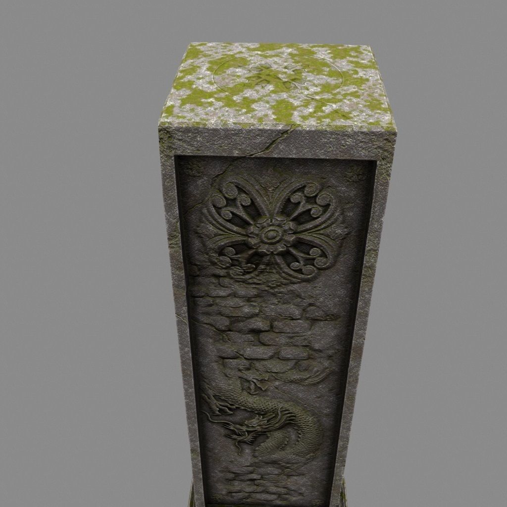 pillar 11 Low-poly 3D model_9