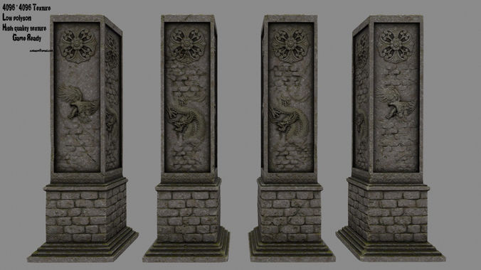 pillar 11 Low-poly 3D model