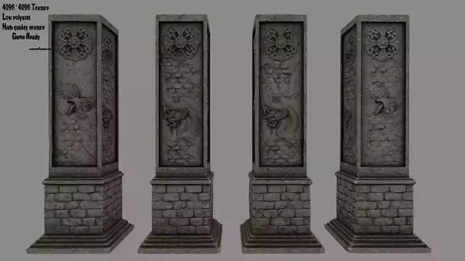 pillar 11 Low-poly 3D model