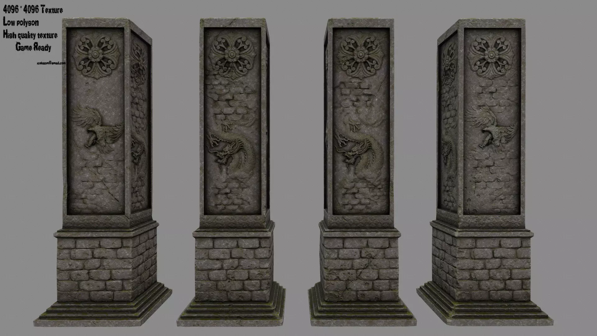 pillar 11 Low-poly 3D model_0