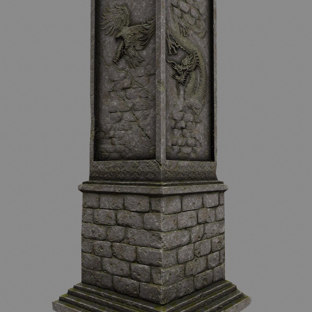 pillar 11 Low-poly 3D model_6