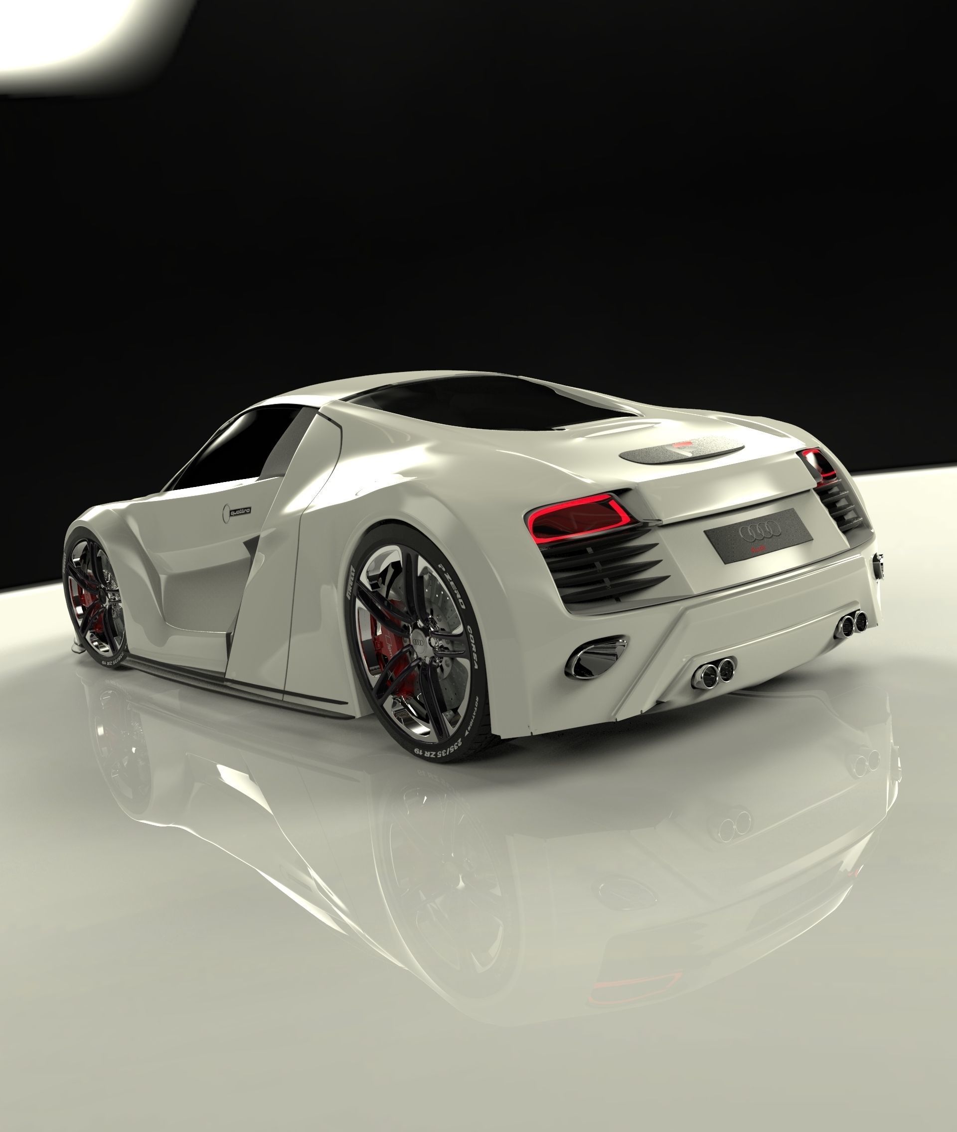 audi f8 Low-poly 3D model_2