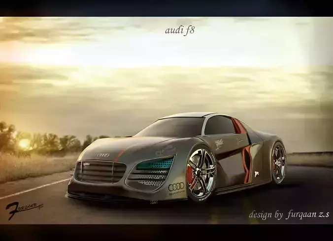 audi f8 Low-poly 3D model