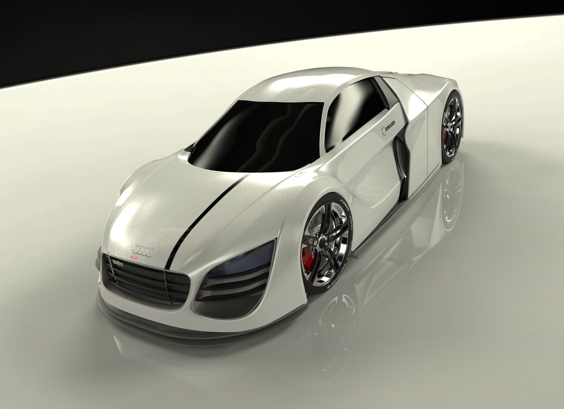 audi f8 Low-poly 3D model_1