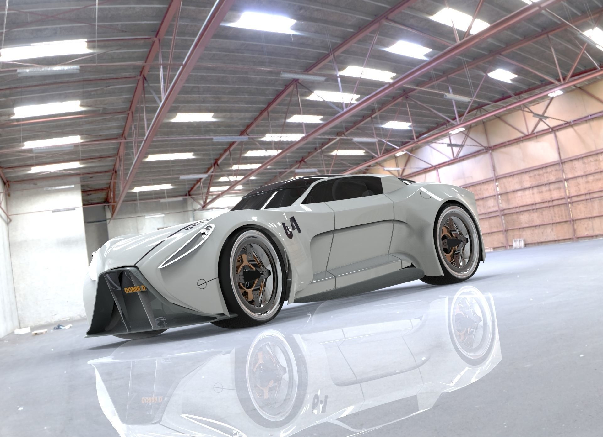 cobra d concept car Low-poly 3D model_4