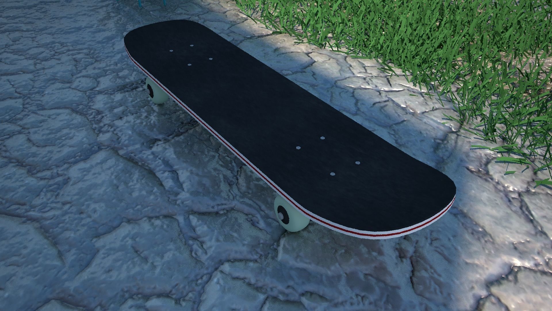 Skateboard Model Low-poly 3D model_1