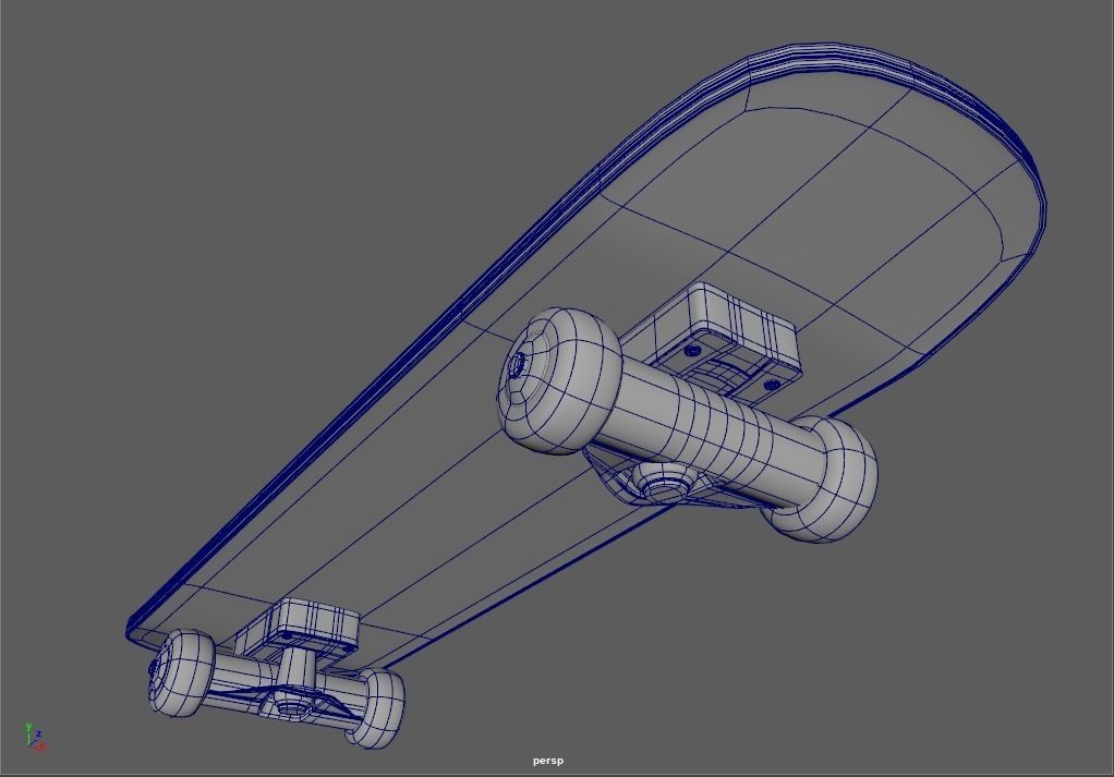 Skateboard Model Low-poly 3D model_4