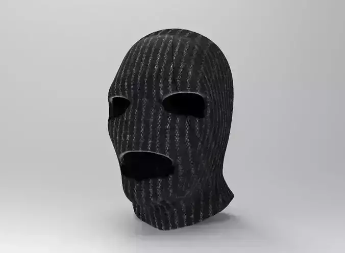 Skimask knitted mask Low-poly 3D model