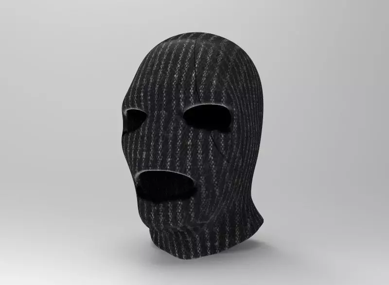 Skimask knitted mask Low-poly 3D model_0