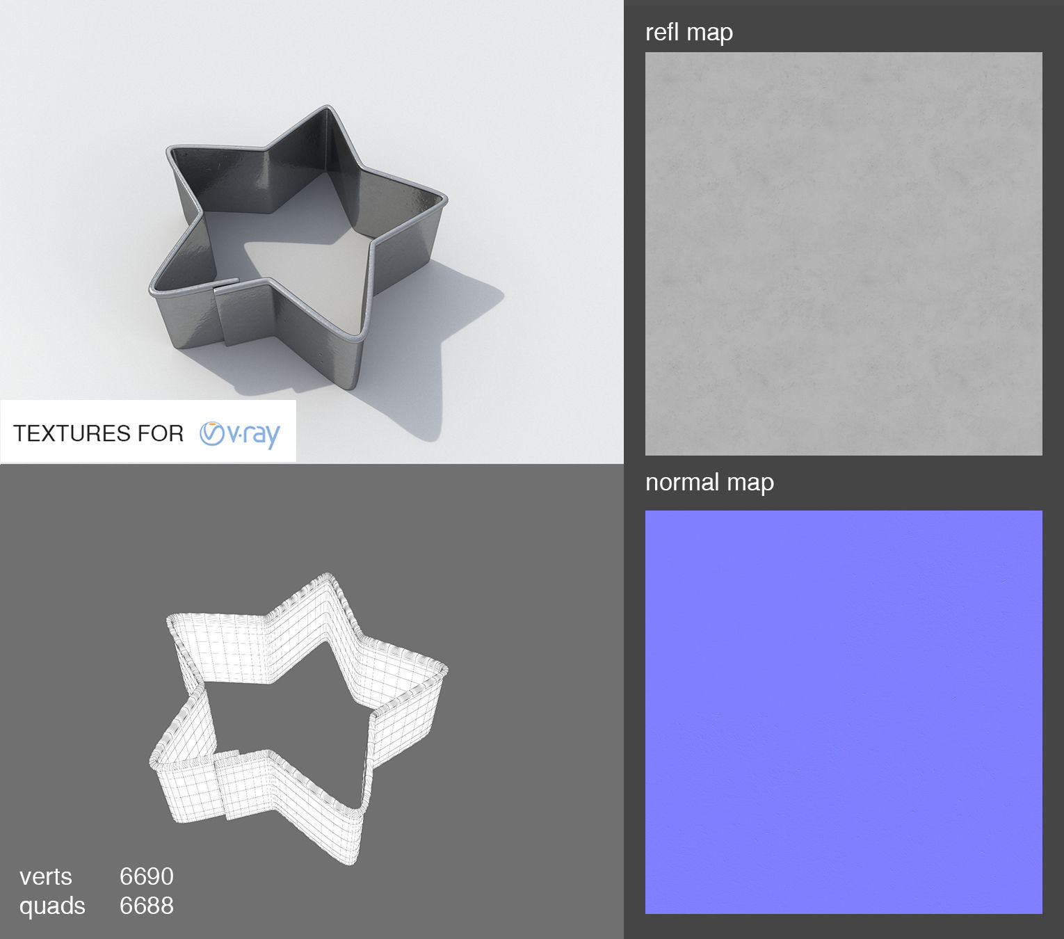 Baking Mould Star 3D model_2