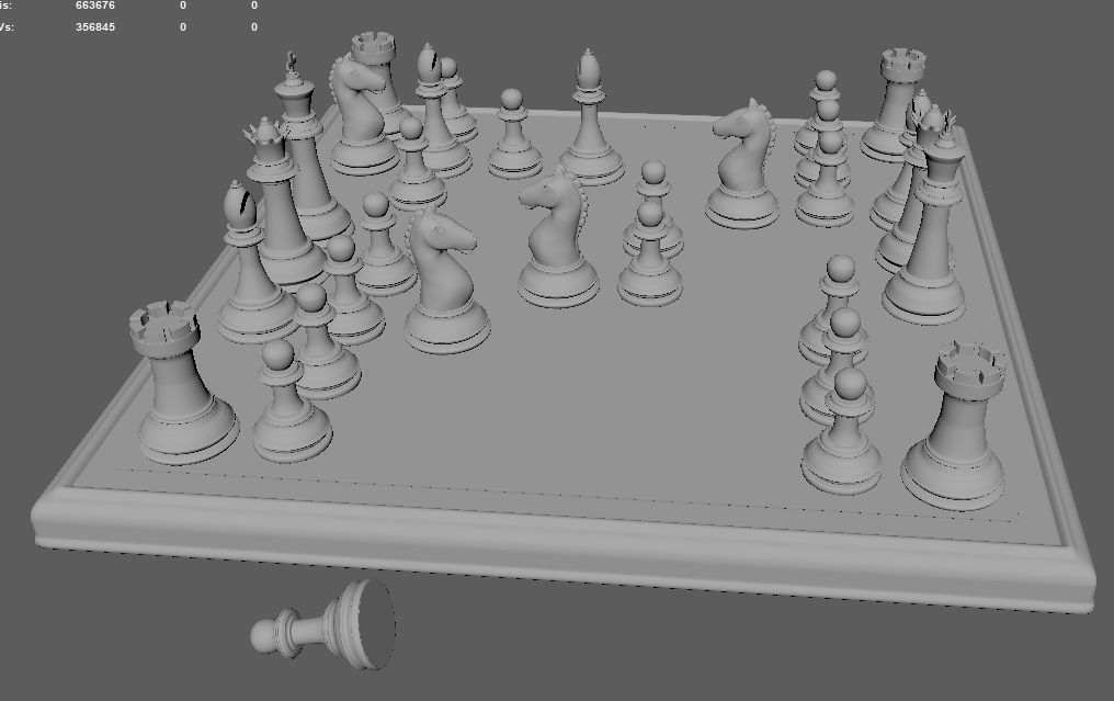 Marble Chess Set PF 3D model_4