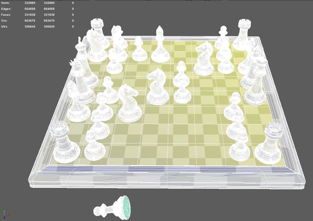 Marble Chess Set PF 3D model_3