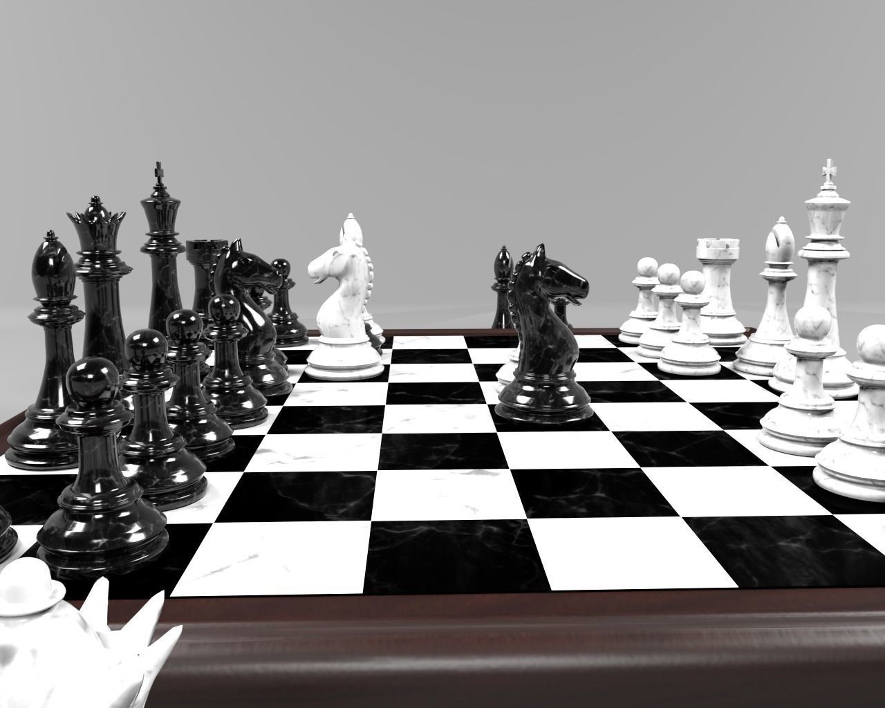 Marble Chess Set PF 3D model_2