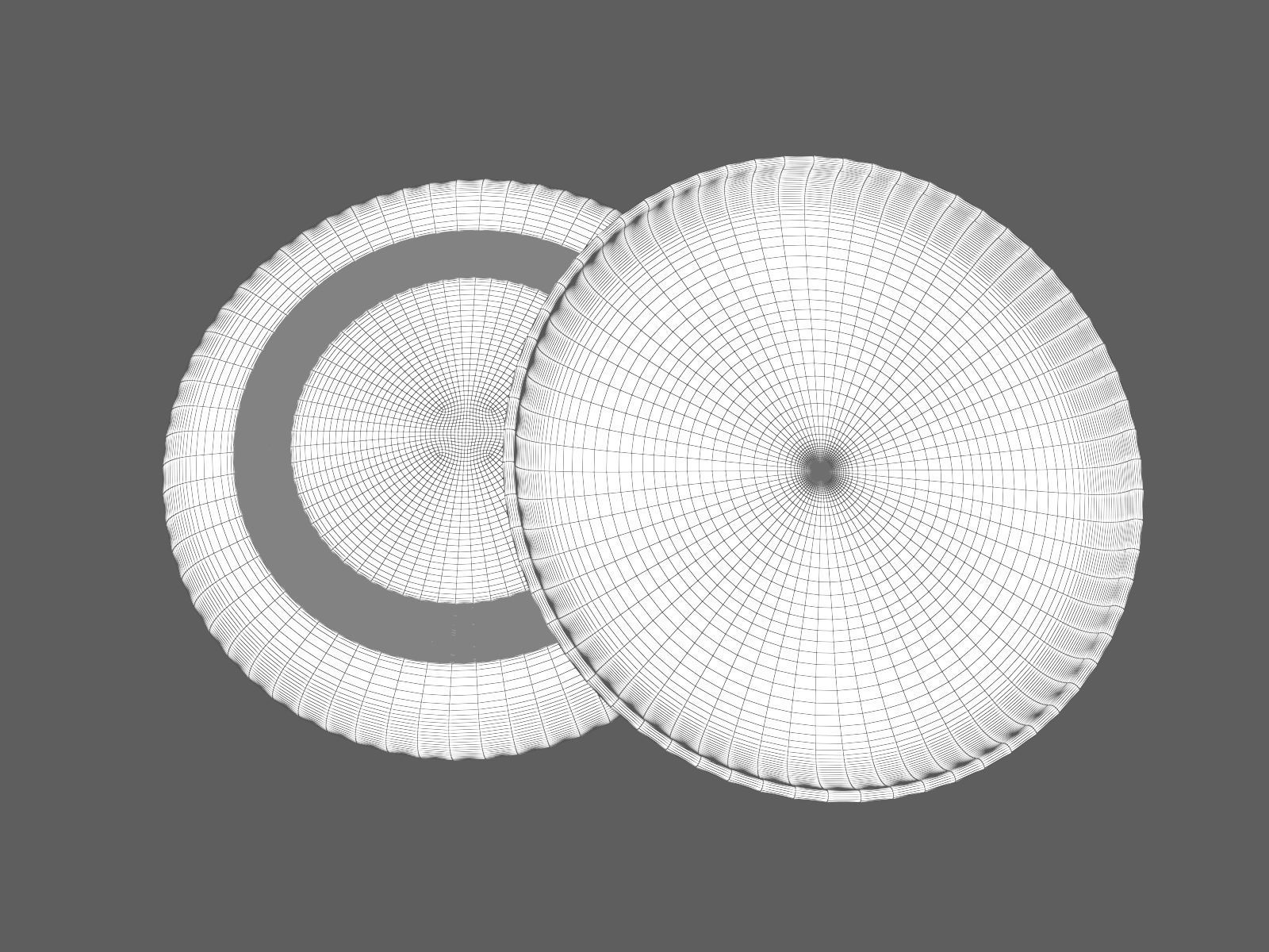 Frisbee two plastic frisbees 3D model_1