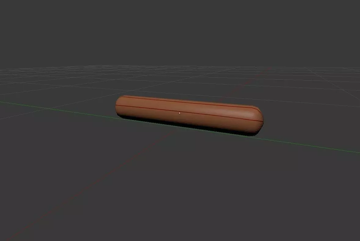 Sousage small long Low-poly 3D model_0