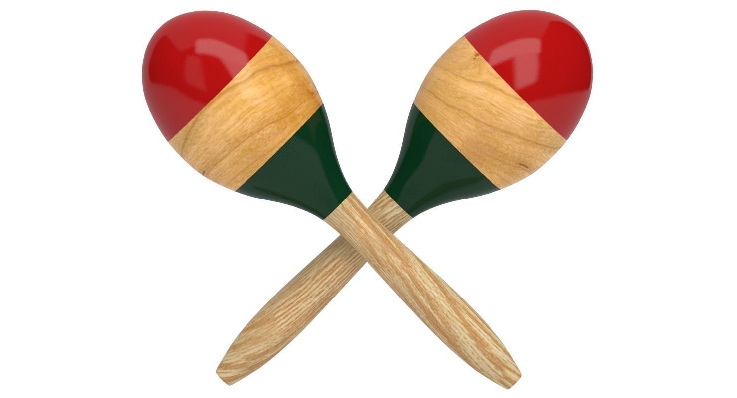 Wooden Maraca 3D model_1