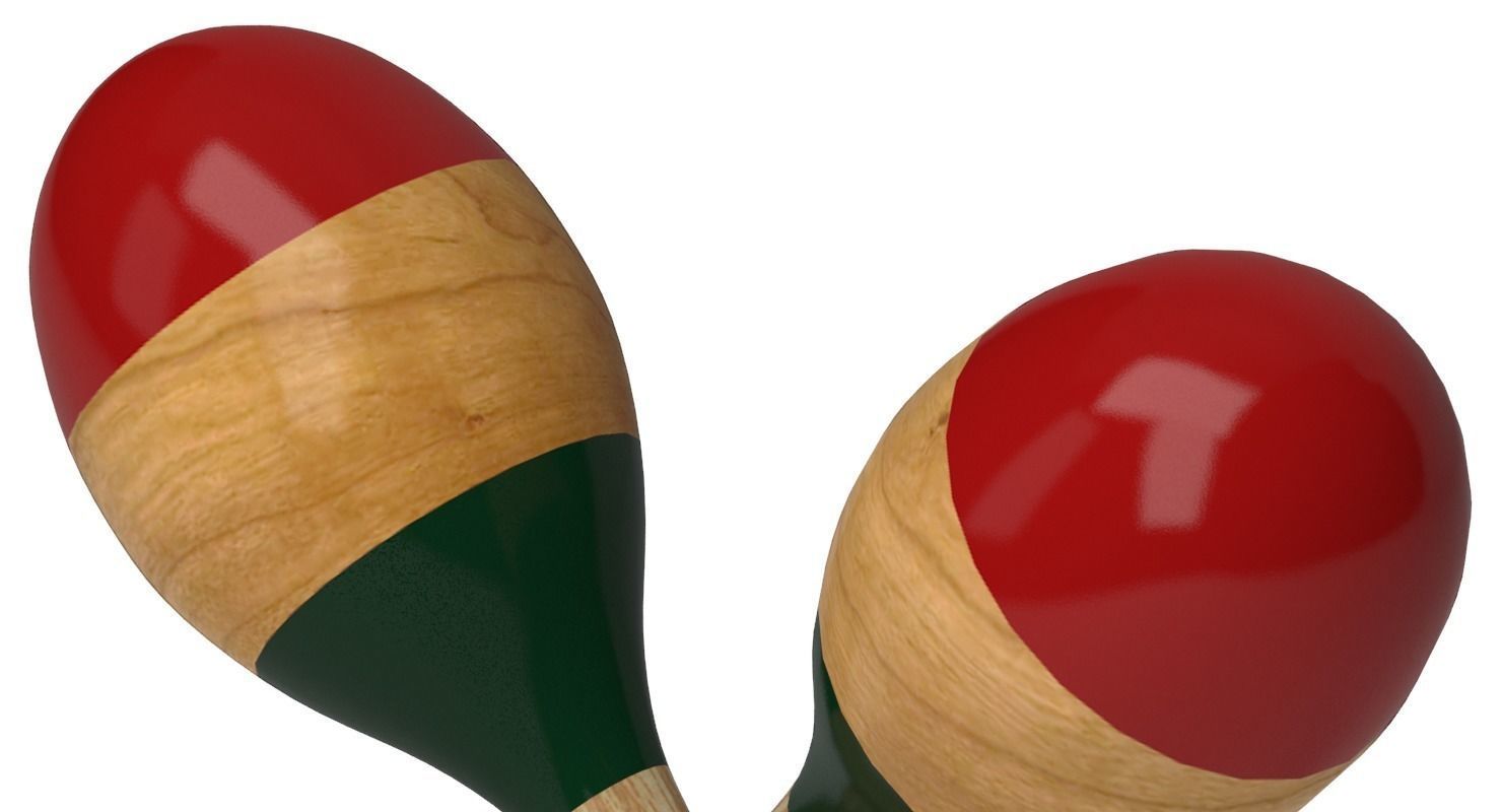 Wooden Maraca 3D model_5