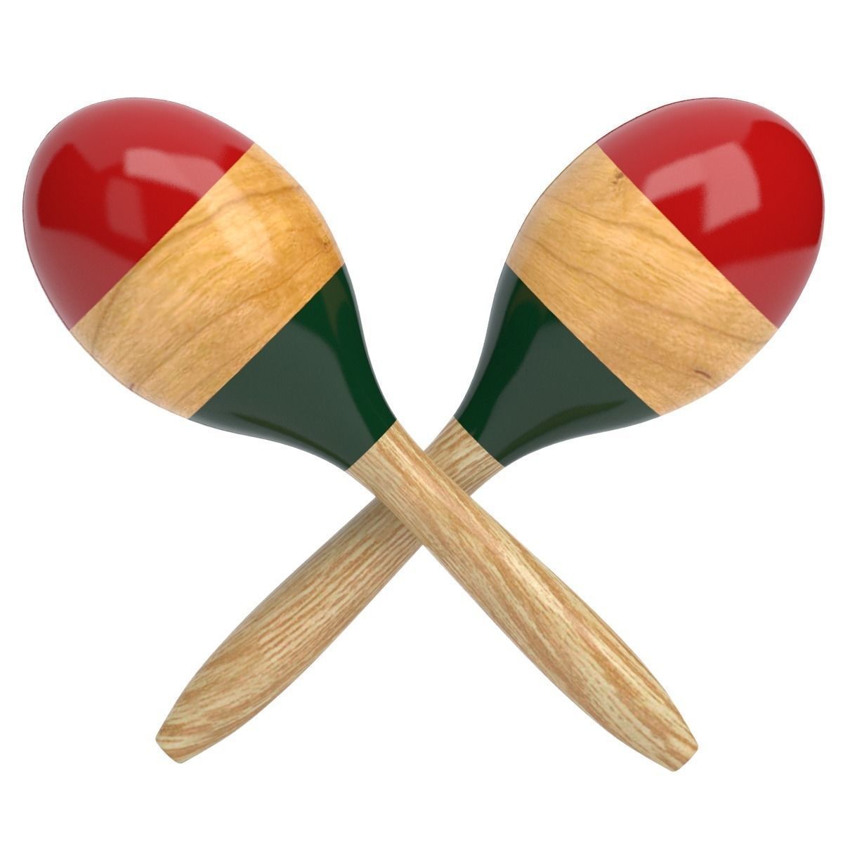 Wooden Maraca 3D model_0