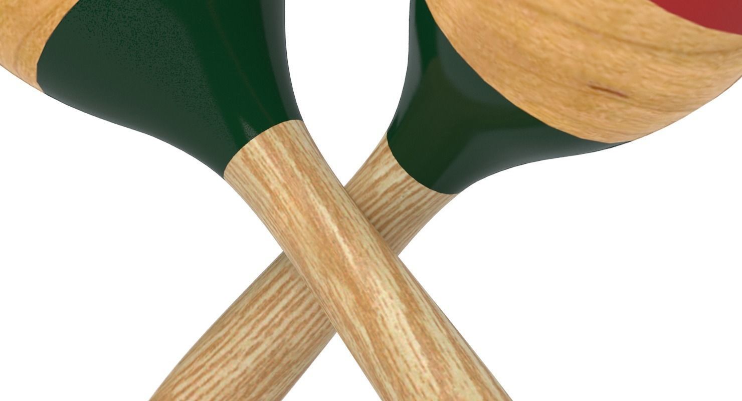 Wooden Maraca 3D model_6