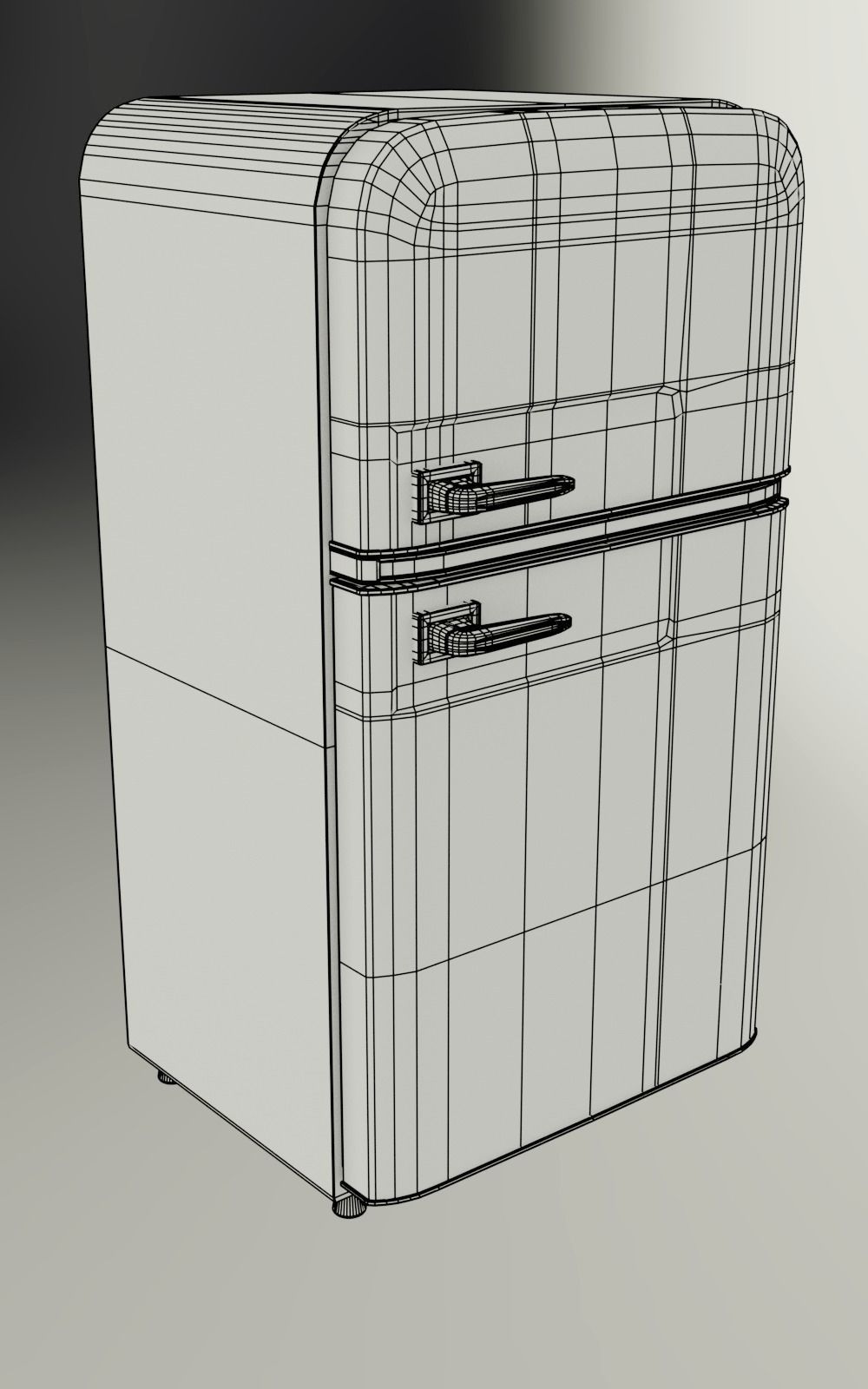 Refrigerator retro 3D model_6