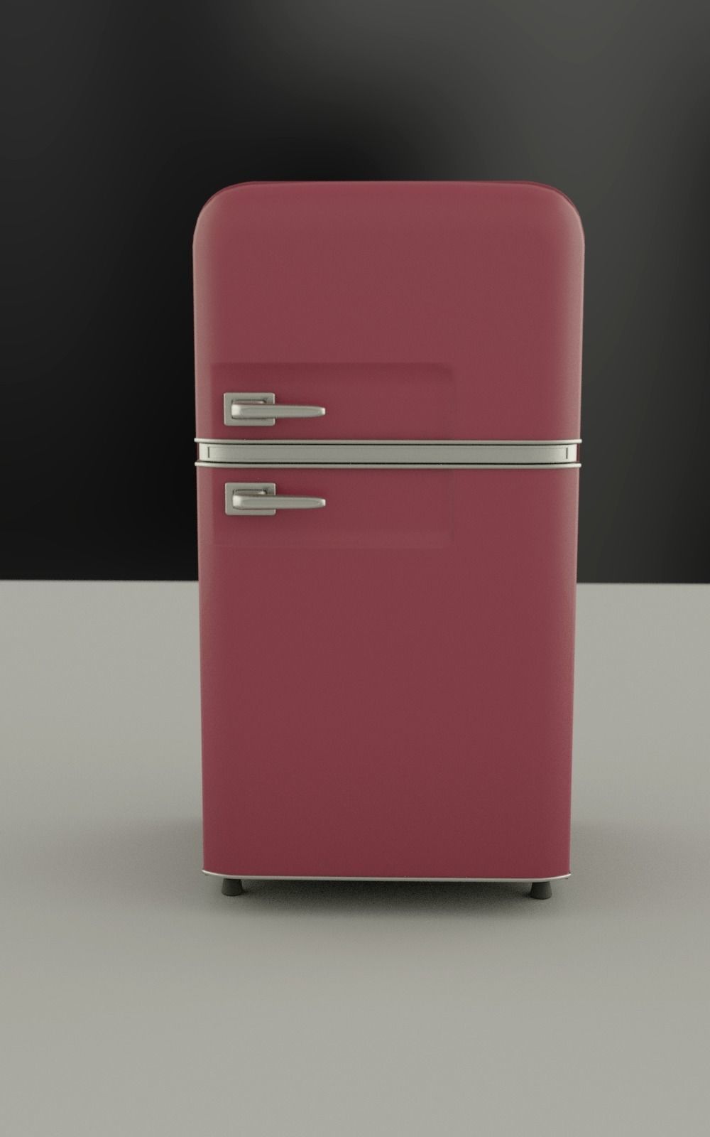 Refrigerator retro 3D model_1