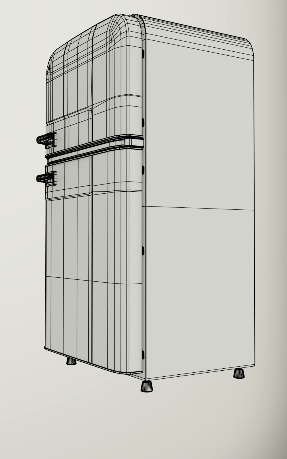 Refrigerator retro 3D model_3