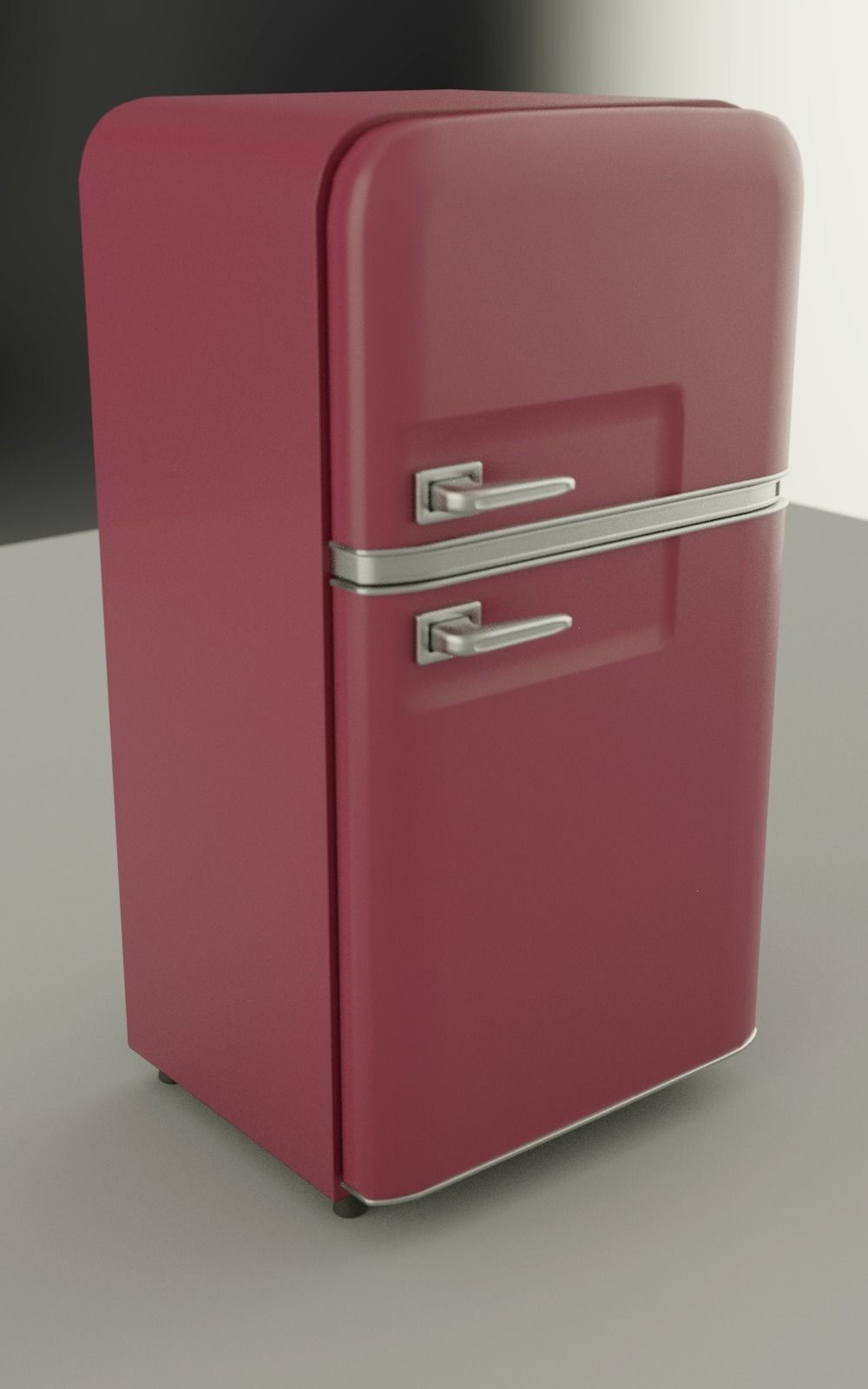 Refrigerator retro 3D model_0