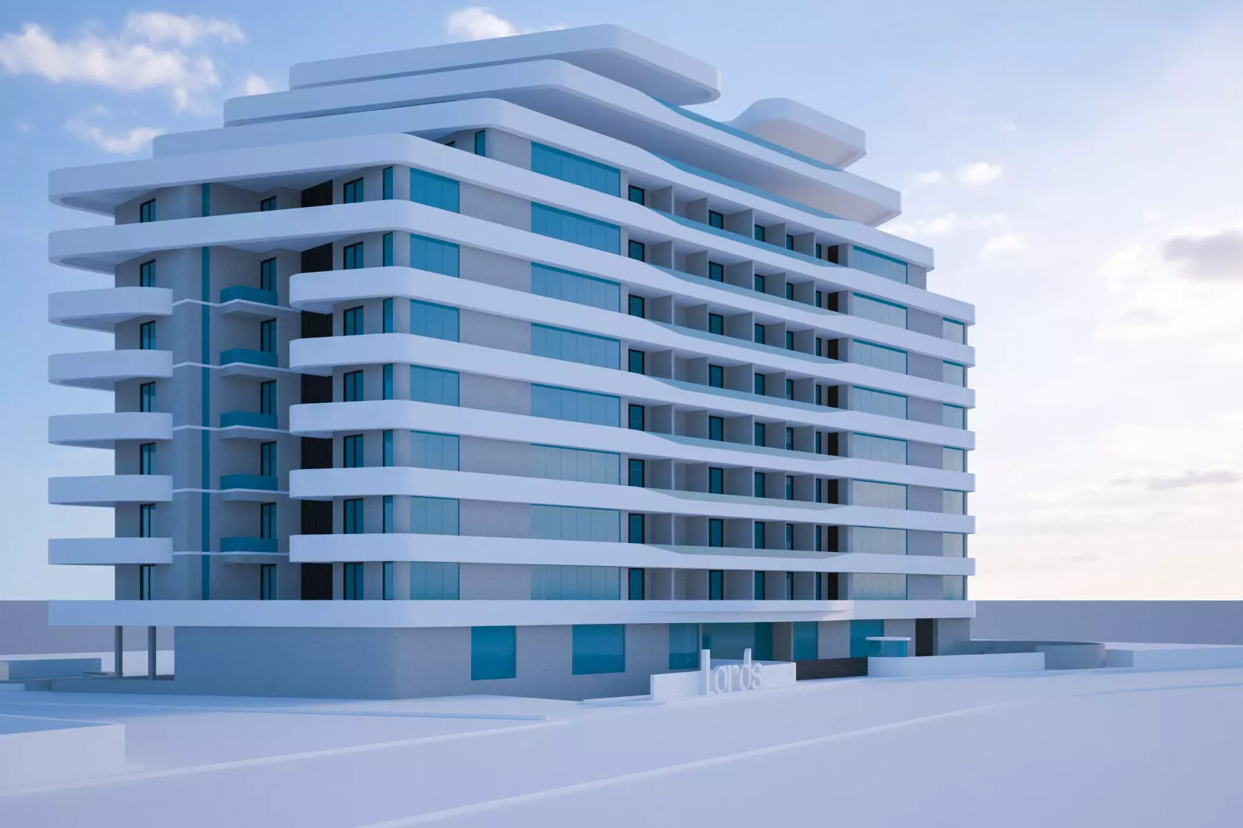 Highrise Building 3D model_0