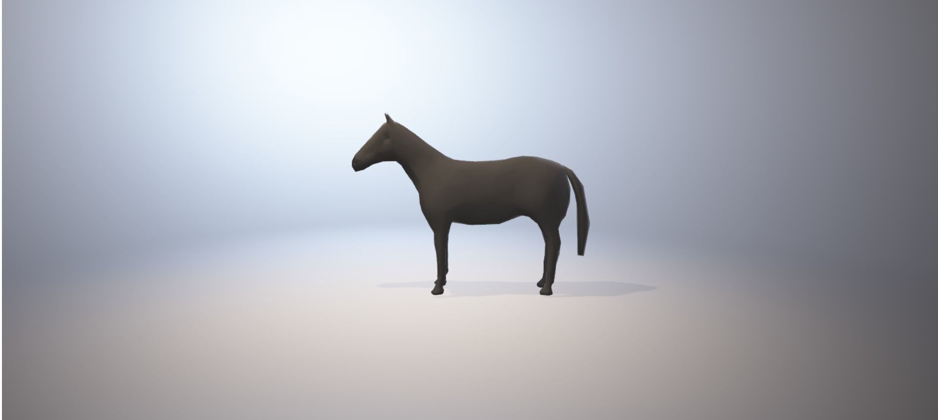 Low Poly Horse Basemesh Low-poly 3D model_1