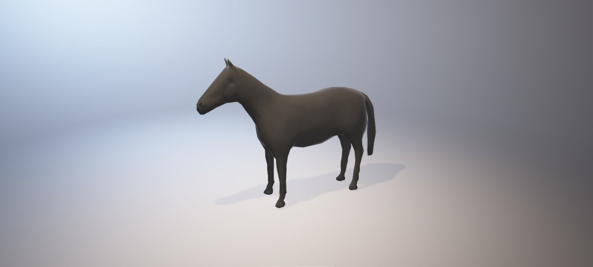 Low Poly Horse Basemesh Low-poly 3D model_2