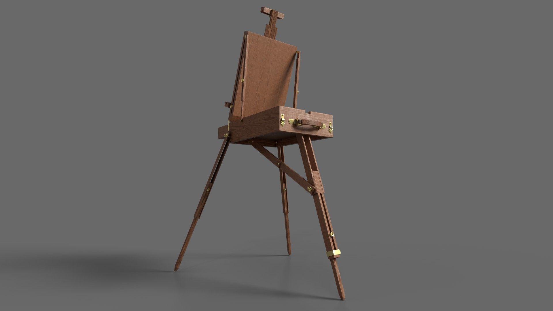 French Style Portable Easel 3D model_2