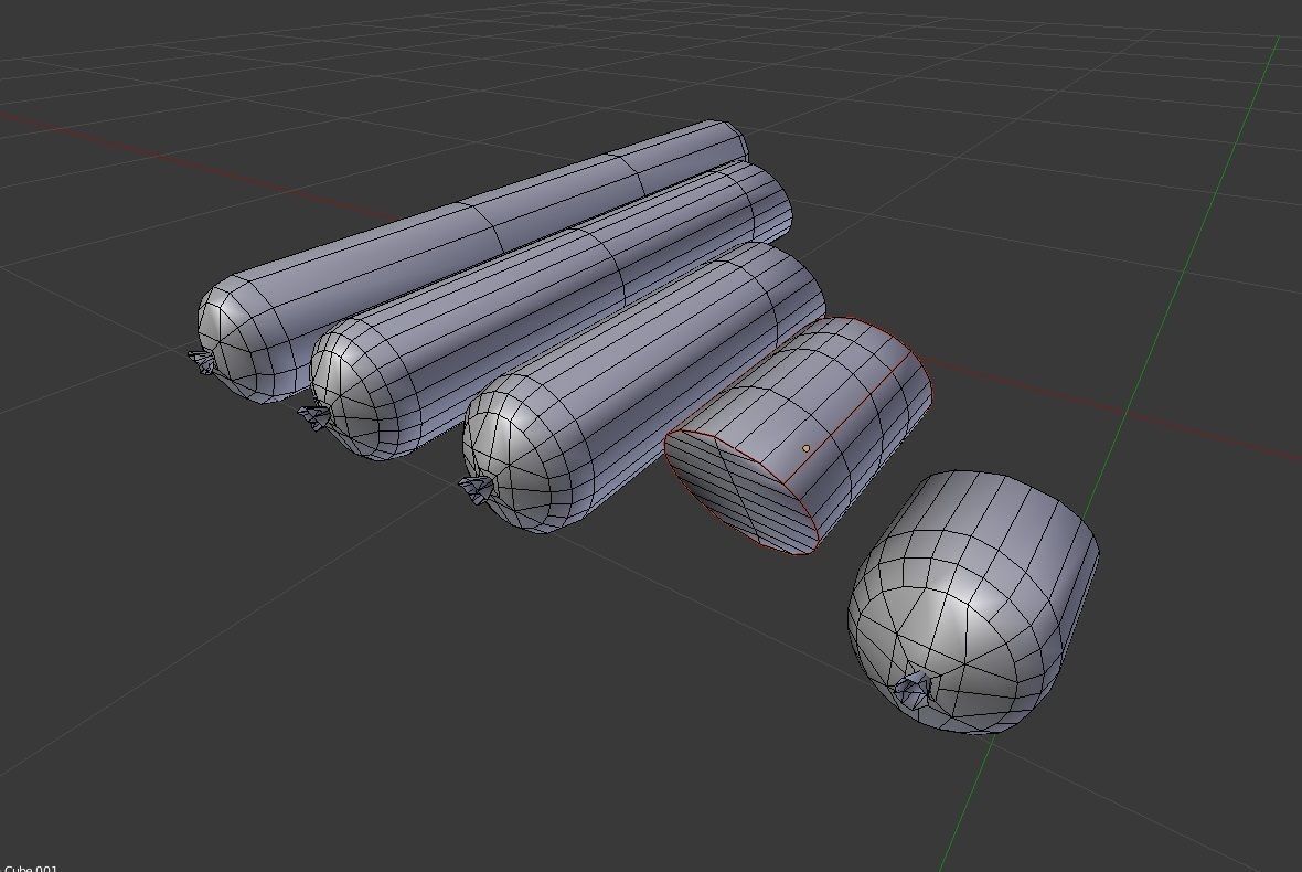 Sousage salami compilation 5in1 Low-poly 3D model_2