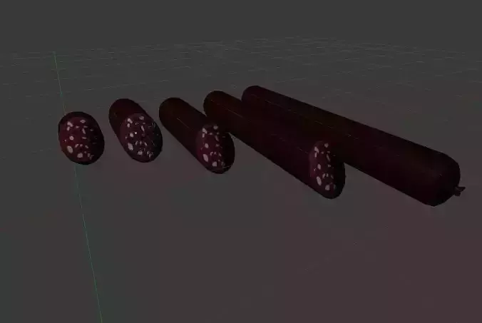 Sousage salami compilation 5in1 Low-poly 3D model