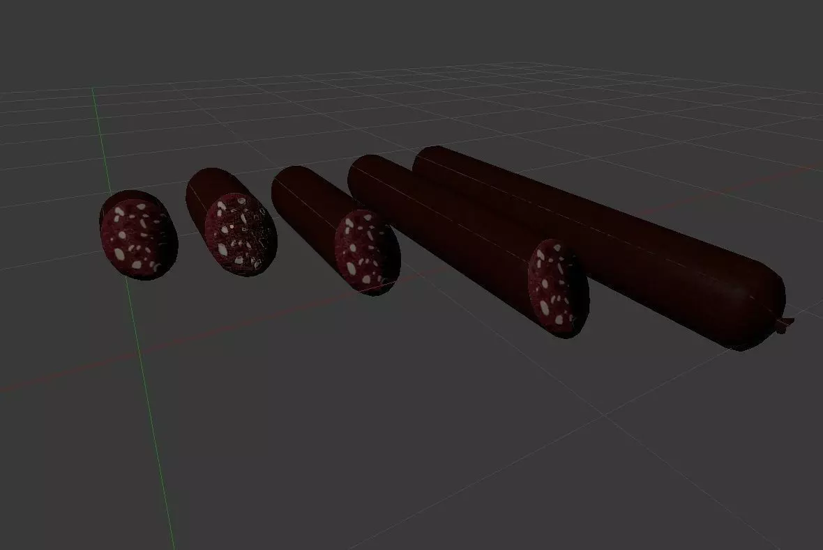 Sousage salami compilation 5in1 Low-poly 3D model_0