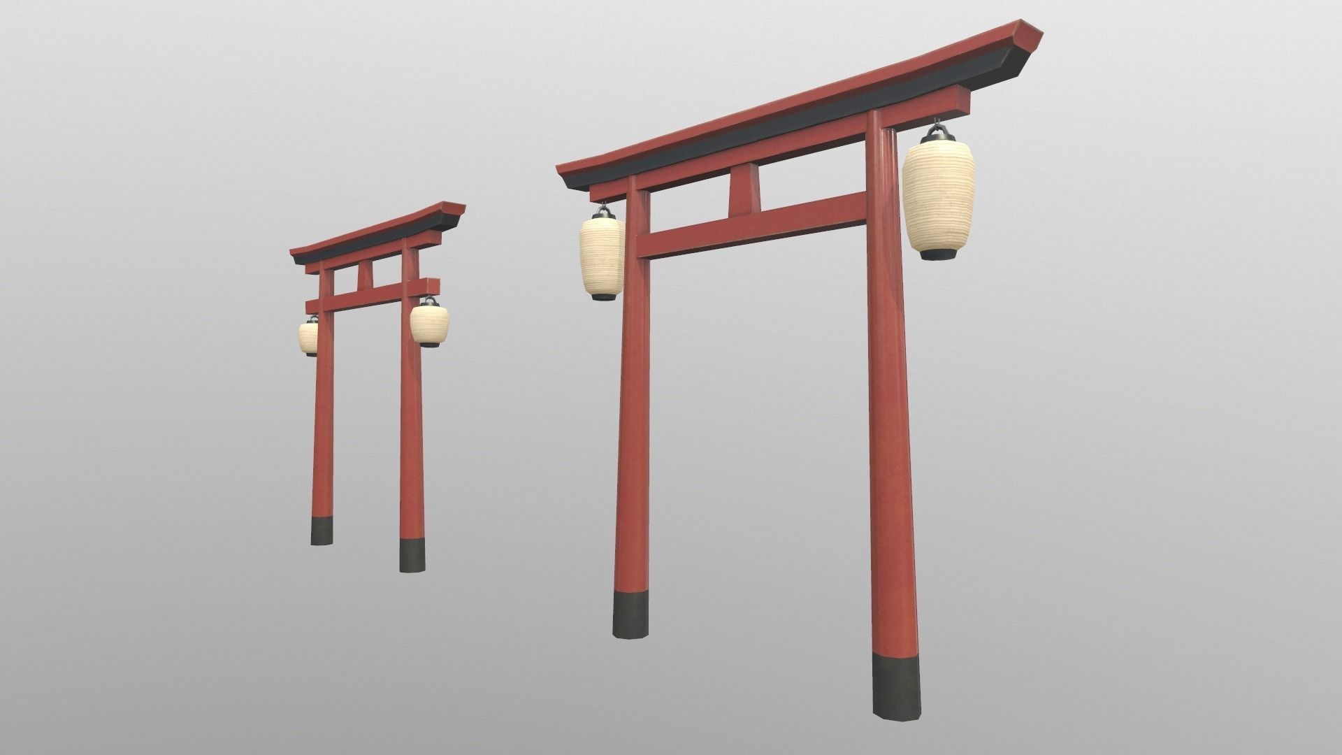Japanese Architecture Low-poly 3D model_6