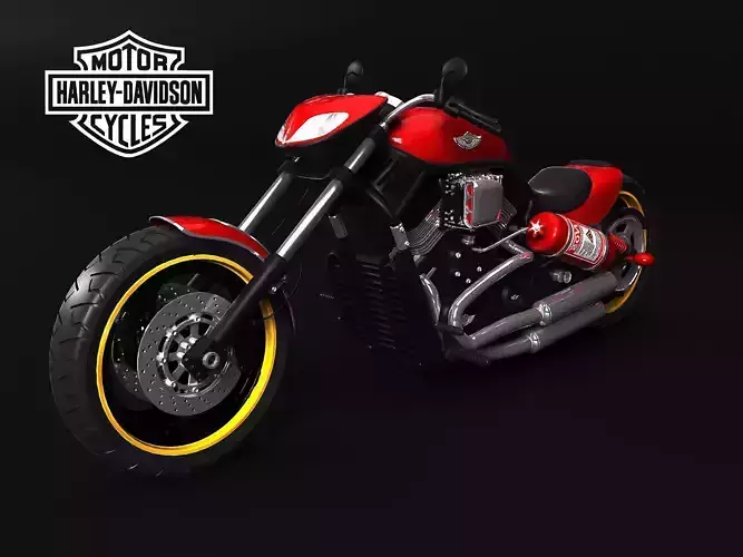 harley custom 3D model