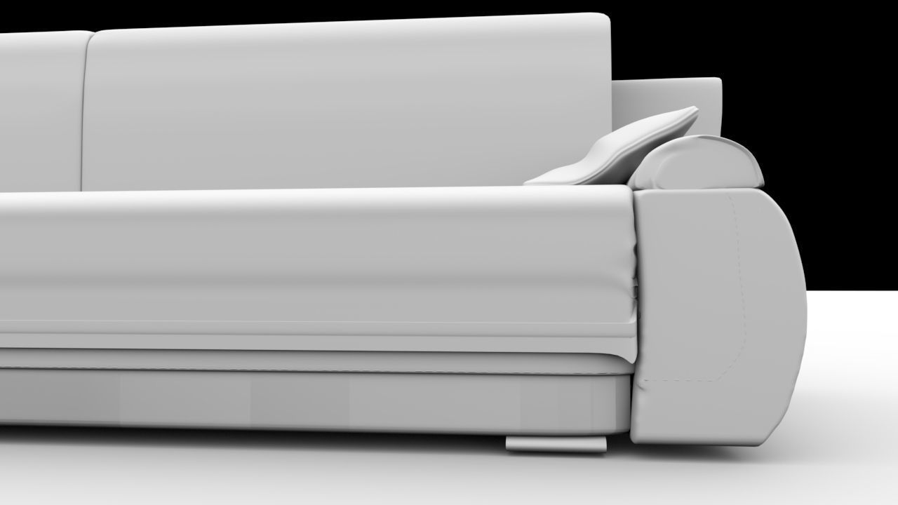Sofa and bed with pillows Free 3D model_5