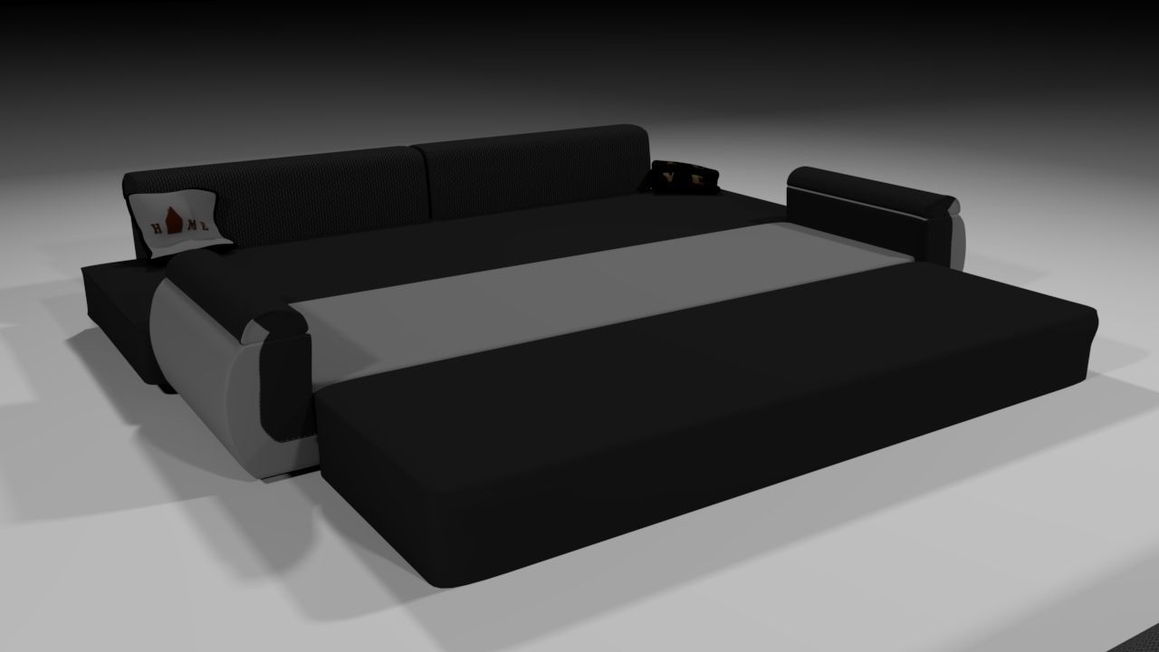 Sofa and bed with pillows Free 3D model_8